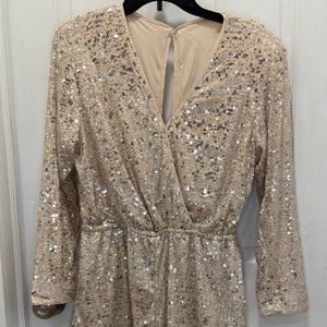 H&M Sequined Long Sleeve Romper